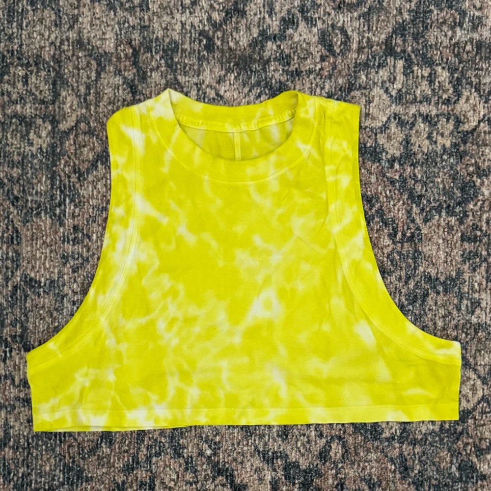 Lululemon Yellow Tie-Dye Women's Crop Top